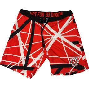Dixxon Flannel Co Mens 38 Board Shorts Red White Black Frankenstrat Swim Trunks